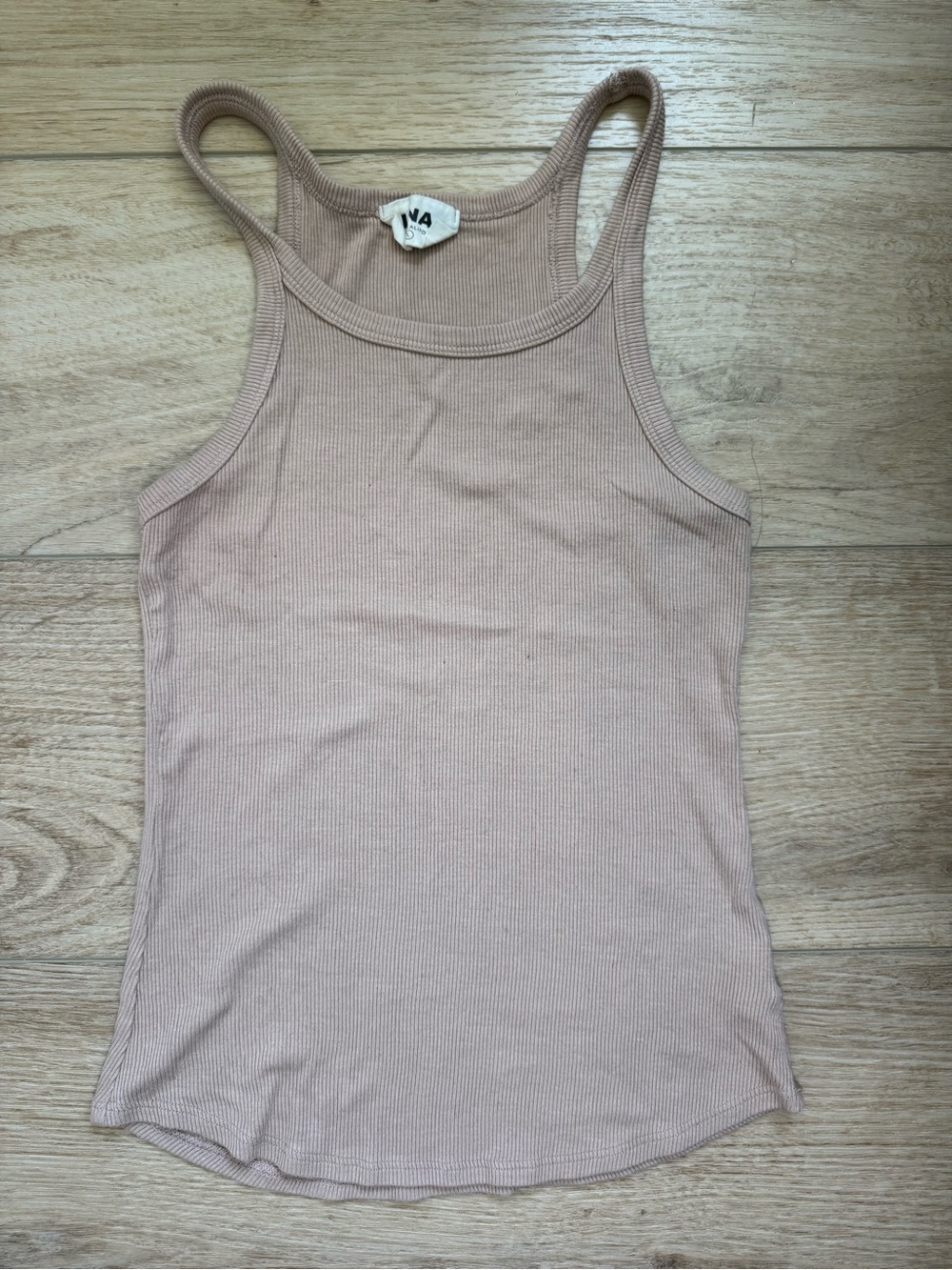 LNA- Ribbed Skinny Racer Tank Nude - Picture 5 of 7